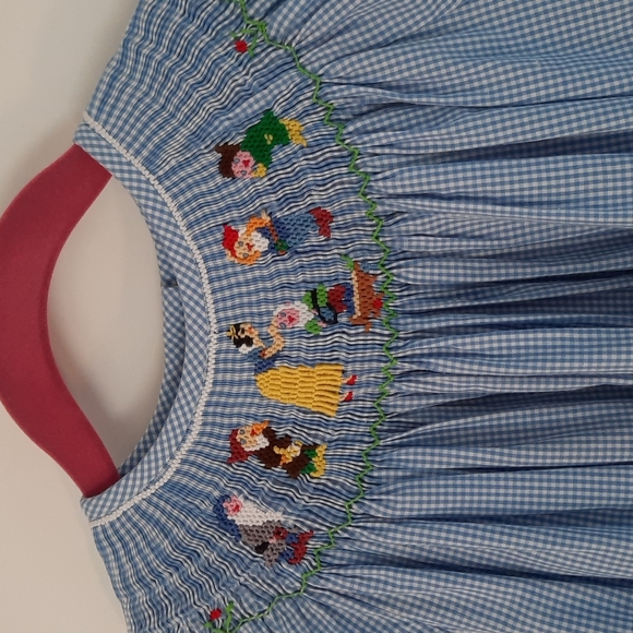 Other - Handmade Smocked Snow White Gingham Dress Size 3
